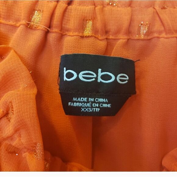 BEBE Chiffon Off-Shoulder Blouse XXS - Picture 6 of 8